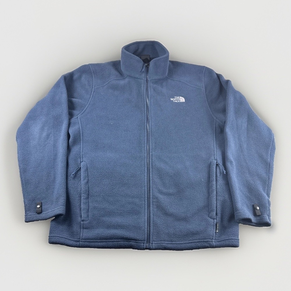 The North Face Fleece Jacket Mens L Blue Zip Up Flashdry Sweatshirt Outdoors